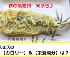丸亀製麺 さんま天/秋刀魚天の【カロリー】＆【栄養成分】について